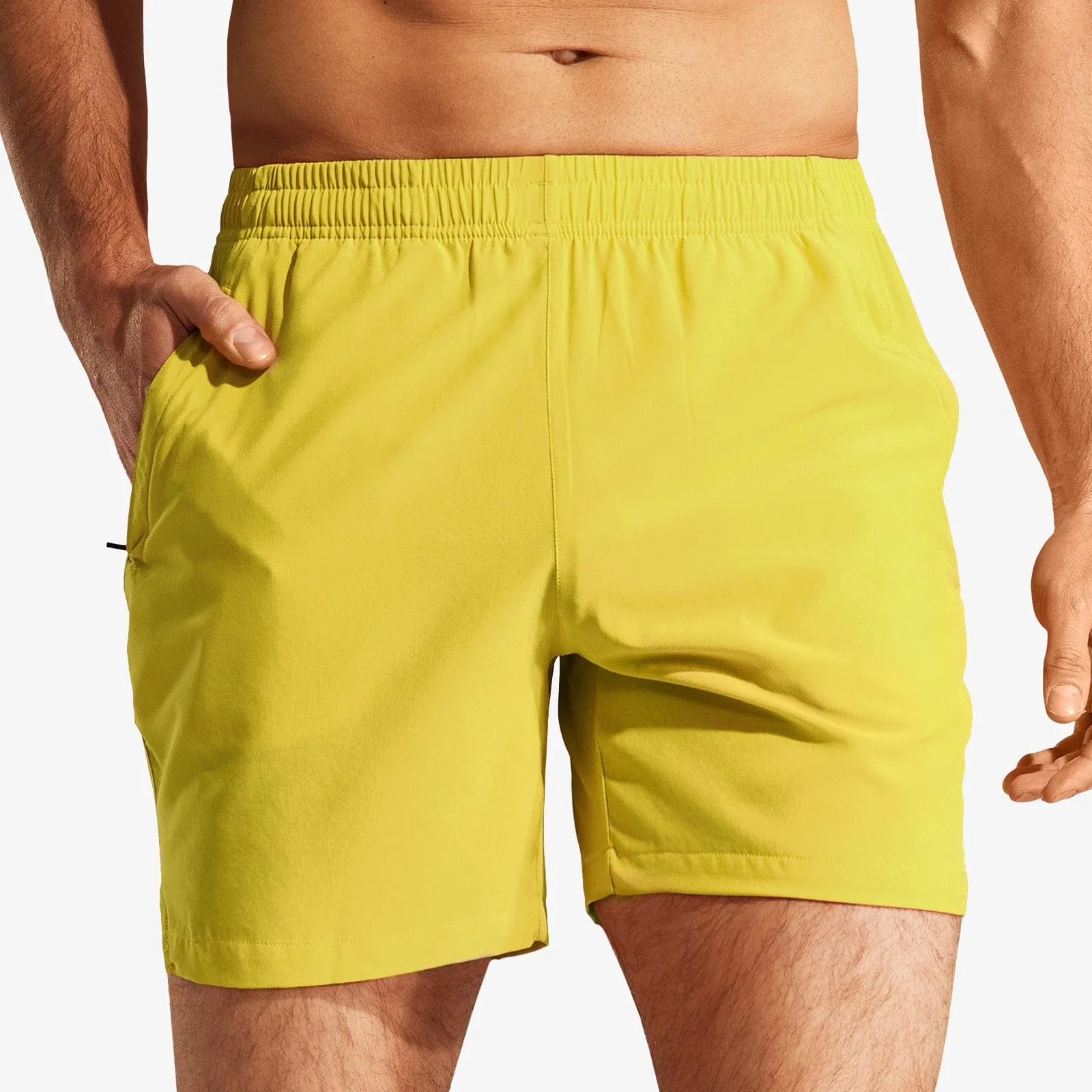 Men's Workout 5 Inches Running Shorts with Zipper Pockets