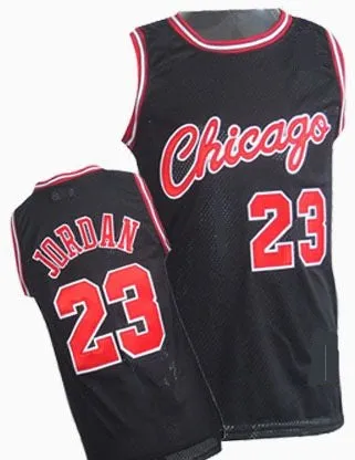 Michael Jordan Black Chicago Bulls Throwback Basketball Jersey