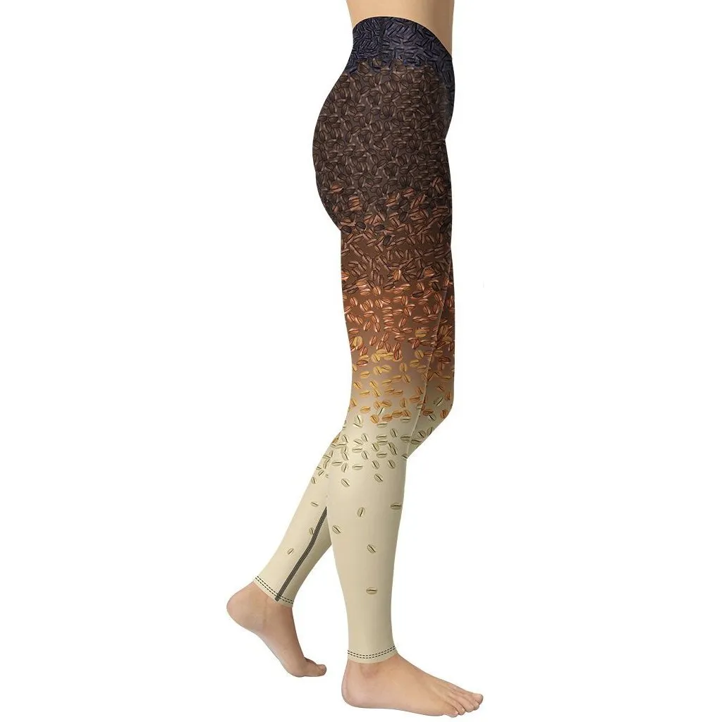 Ombre Coffee Beans Yoga Leggings