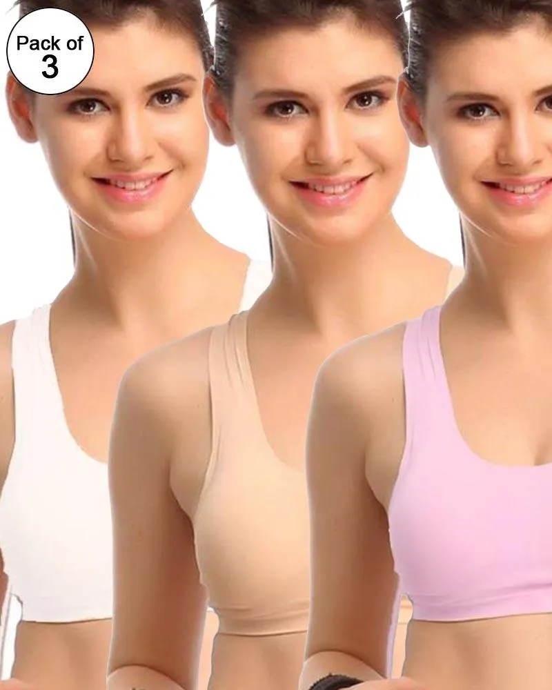 Pack of 3 - Padded Polyamide Sports Bra