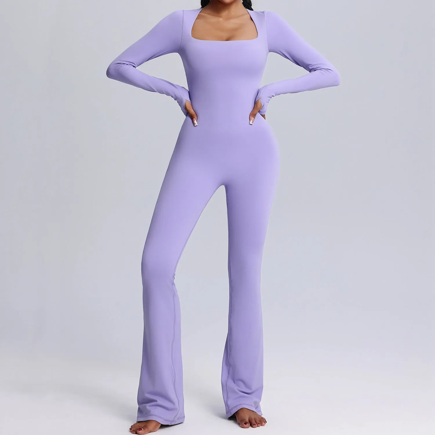 Patricia – Breathable Square Neck Yoga Jumpsuit