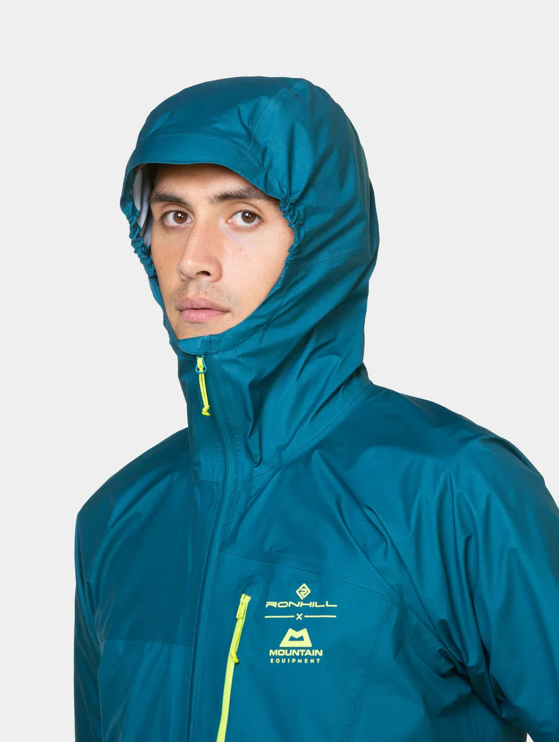 Ronhill Men's Tech GORE-TEX® Mercurial Jacket-Deep Teal/Acid