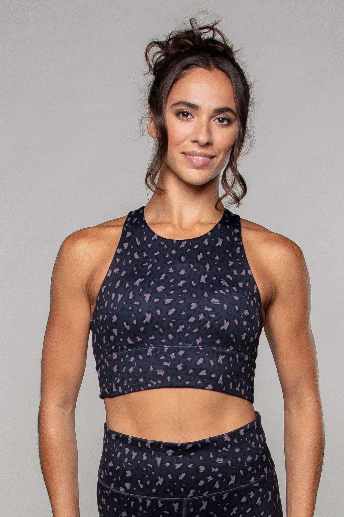 Rose Cheetah Longline Crop Bra