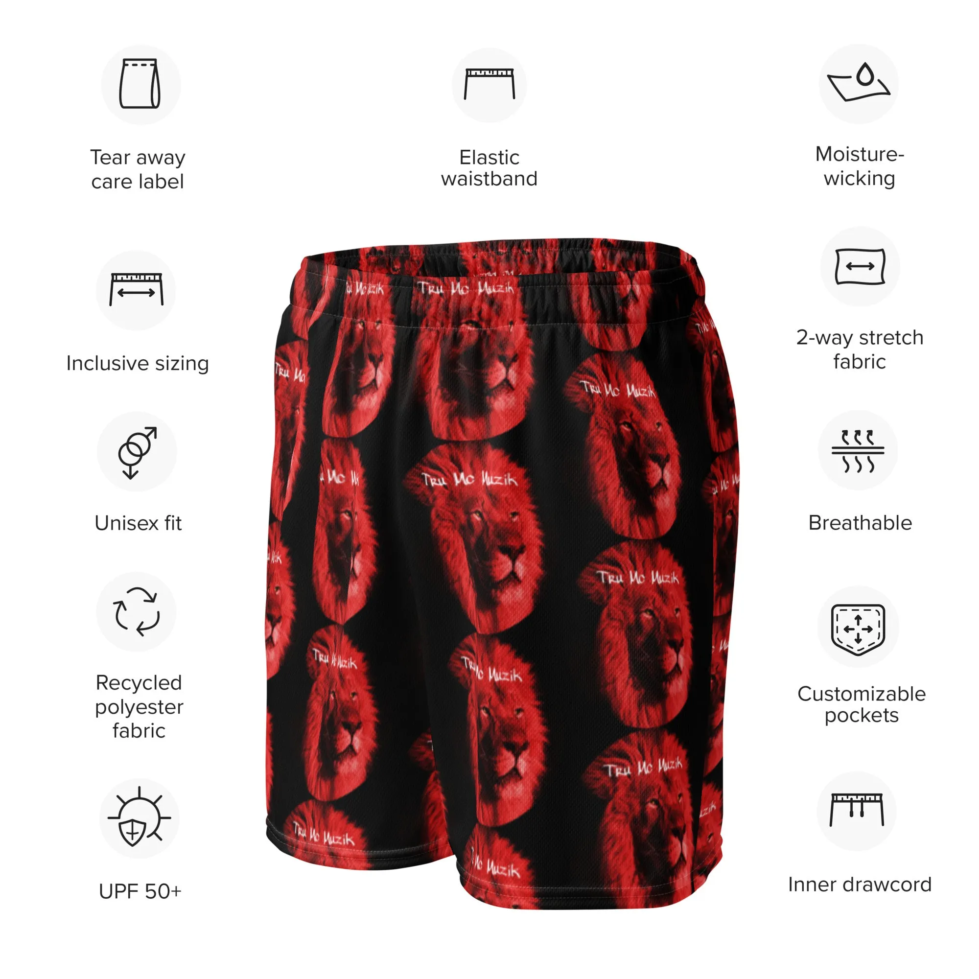 TRU MC MUZIK Unisex mesh shorts