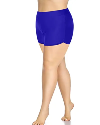 Tummy Control Swim Board Shorts For Women-Royal Blue