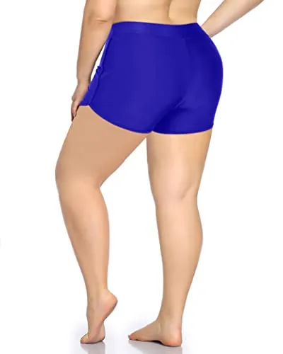 Tummy Control Swim Board Shorts For Women-Royal Blue