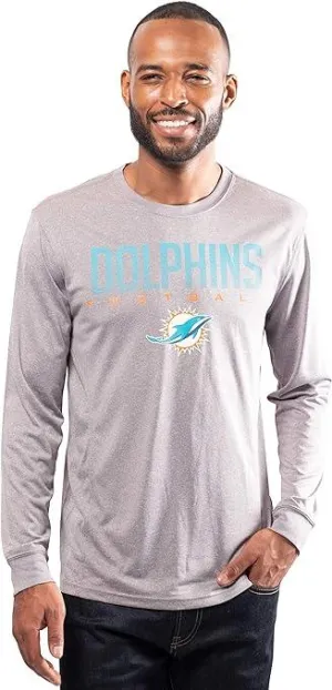 Ultra Game NFL Official Adults Super Soft Game Day Long Sleeve T-Shirt - Unisex Miami Dolphins|Miami Dolphins
