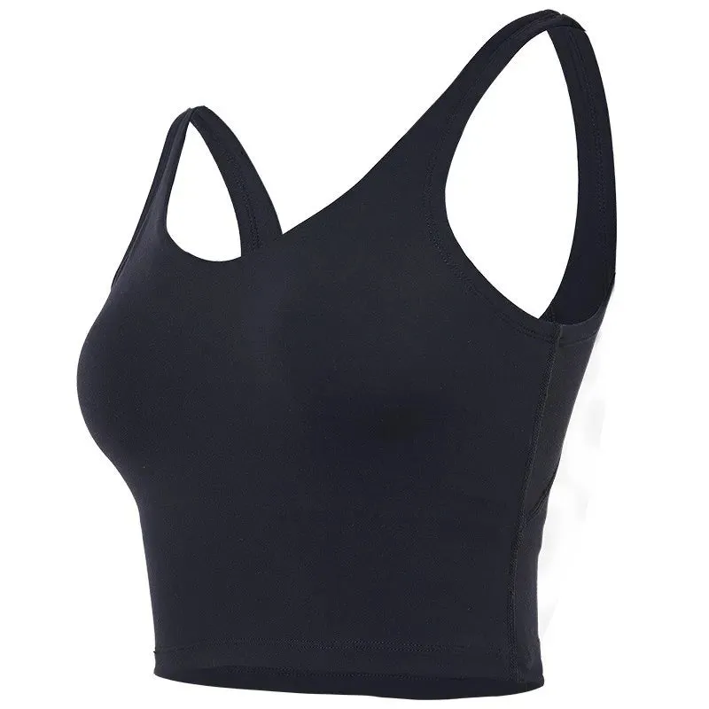 Women Backless Bralette Wire Free Seamless Streetwear Crop Top Sports Bra