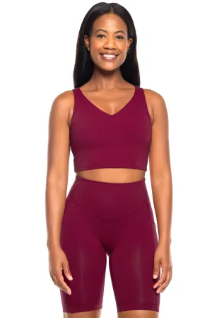 Women's Ananda Long Line Sports Bra | Red Crush