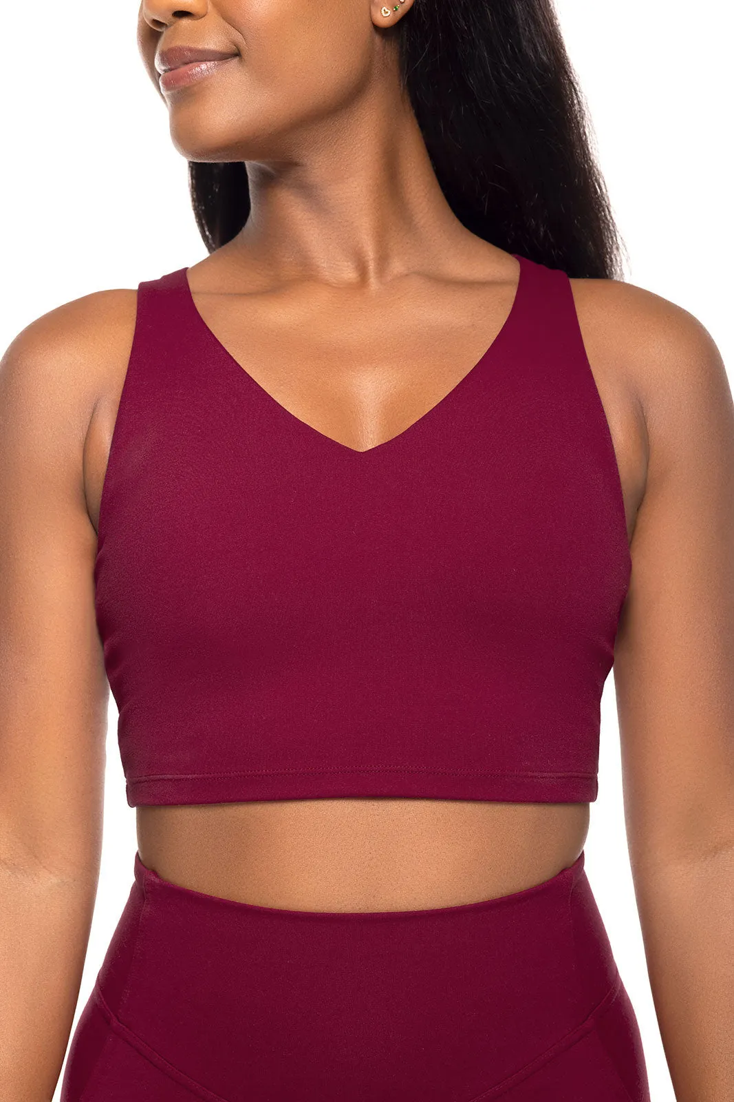 Women's Ananda Long Line Sports Bra | Red Crush