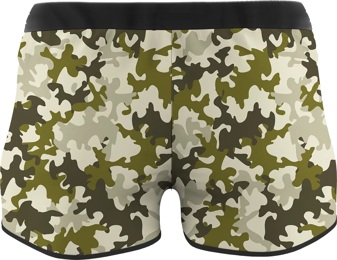 Women's Army Printed Running Shorts