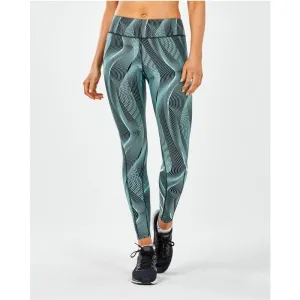 WOMEN'S MID-RISE PRINT COMPRESSION TIGHT - ABC/WHT