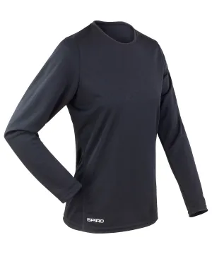 Womens Spiro quick-dry long sleeve t-shirt | Black