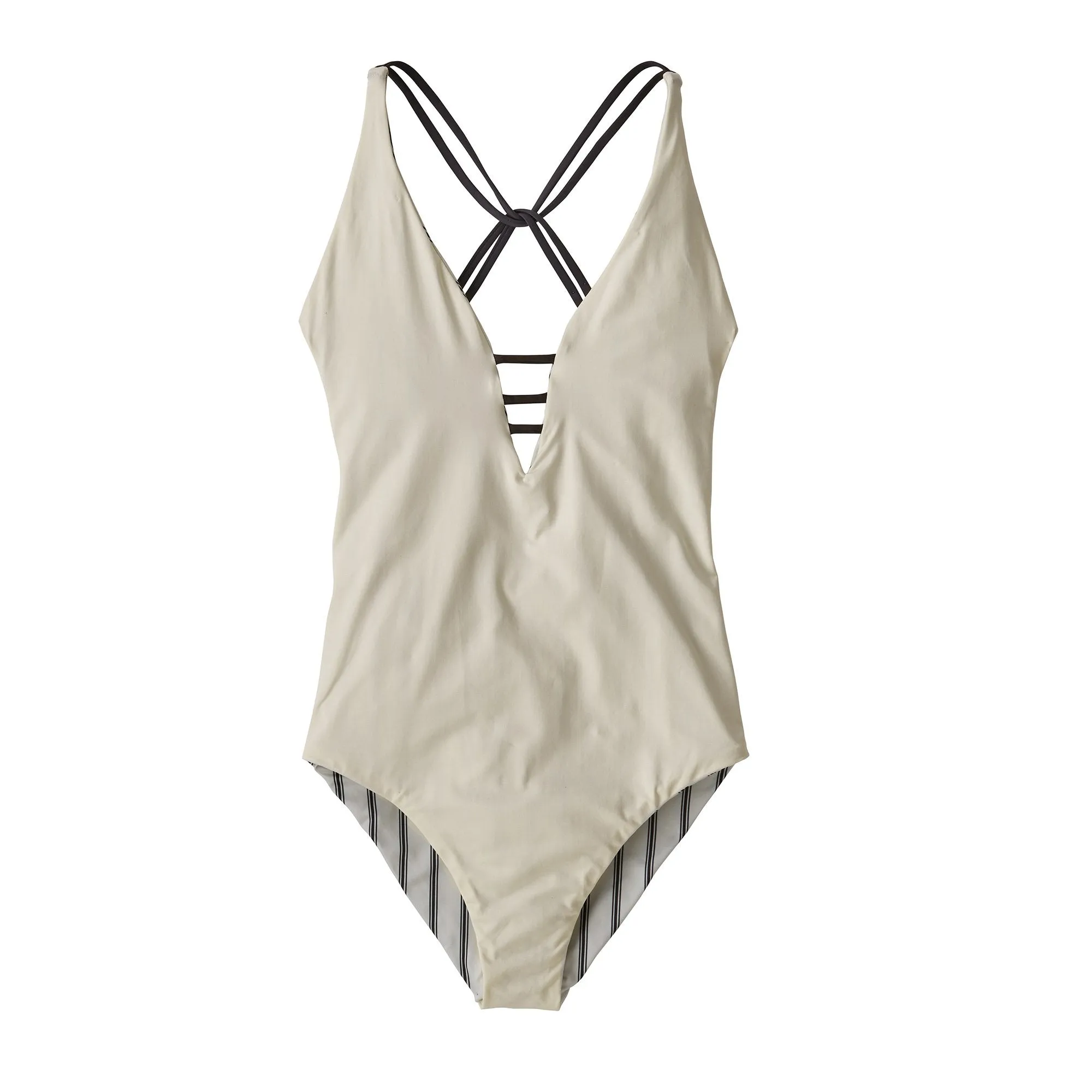 W's Reversible Extended Break 1pc Swimsuit - Sentinel Stripe: Ink Black